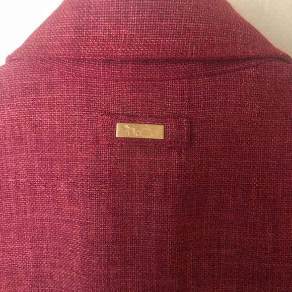Weill Paris Cranberry Button Down Dress Linen Blen - Picture 5 of 9